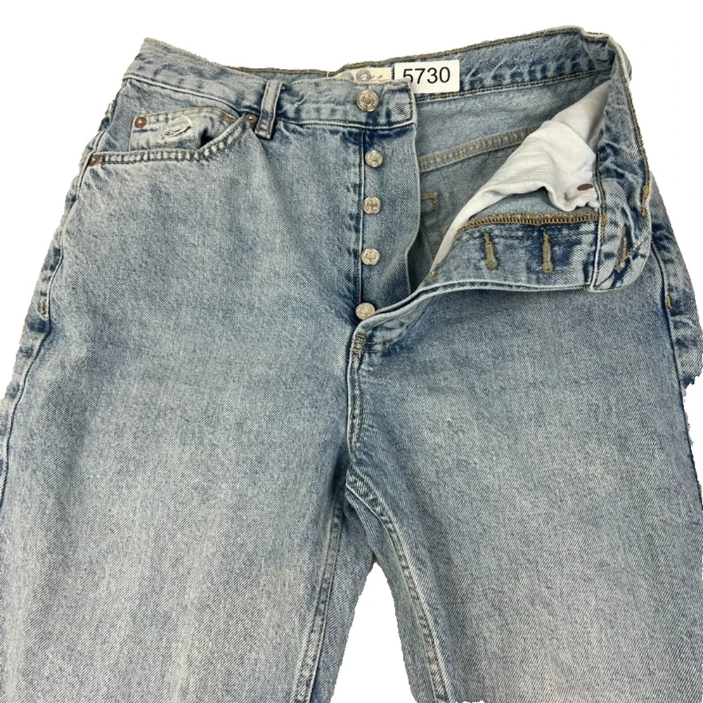 We The Free Jeans Women's Size 28 Blue Denim Medium Wash Button Fly Distressed